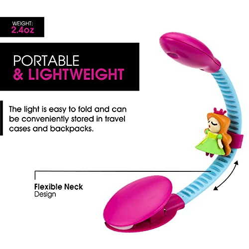 Withit French Bull Usb Rechargeable Clip On Book Light – Pink/Light Blue Princess – Led Reading Light For Books, Ebooks, Reduced Glare, Lightweight - Integrated Usb Plug, Rechargeable Battery Included #TOP2