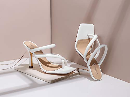 Vivianly Women'S Criss Cross Thong Slip On Stiletto Heel Sandals thumb #6