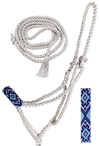 CHALLENGER Nylon Horse Western Western Rope Rope Braided Halter Lead w/Beaded Noseband 606RT23