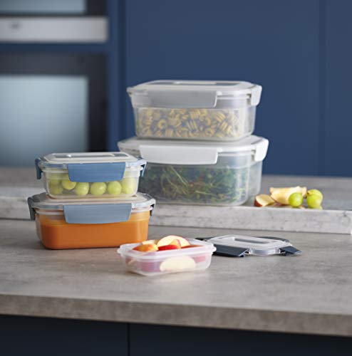 Image of Joseph Joseph Nest Lock Plastic BPA Free Food Storage Container Set with Lockable Airtight Leakproof Lids, 10-Piece, Sky