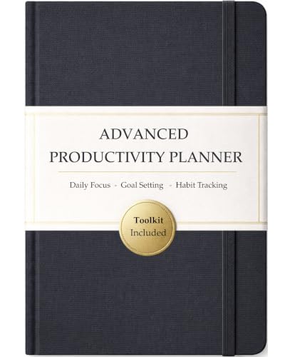 The Advanced Productivity Planner Undated Daily Weekly & Monthly Planning System with Time Blocking Goal Setting & Habit Tracking. Toolkit to Maximize Focus and Take Control of Your Time | A5