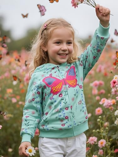 DDSOL Baby Girl Zip-up Jacket Toddler Hoodie Sweatshirt Light Winter Coat Fall Outwear 2t-7t2