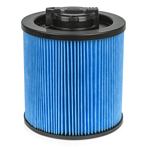 DXVC6912 HEPA High Efficiency Vacuums Cartridge Filter For DeWALT 6-16 Gallon Wet/Dry Vacuums Cleaners Compatible with DeWalt Fine Dust Filter DXV06P DXV09P DXV09PA DXV10P DXV10PL DXV10S DXV10SA