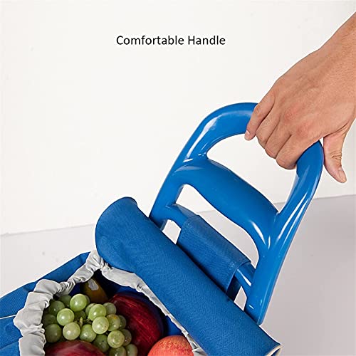 Einkaufswagen, zusammenklappbar, Einkaufswagen, Lebensmittelwagen, mit Rädern, robuster Einkaufstrolley für… – Bild 7