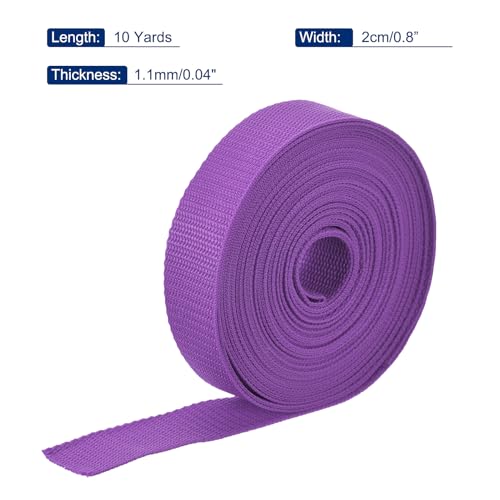 Image of MECCANIXITY Lightweight Polypropylene Webbing Strap 0.8 inch 10 Yard Backpack Strapping Band Purplish Red for Outdoor Luggage Cargo Straps