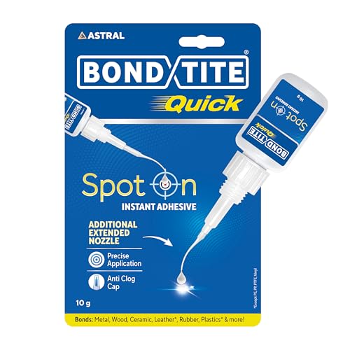 Image of Bondtite Quick Spot-On Instant Adhesive| 10g (Pack of 2) | DIY Repairs, Crafts, and Household Fixes, All-Purpose Adhesive with Precision Nozzle & Anti-Clog Cap