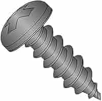 #12-14 X 3/4" Steel Sheet Metal Screws - Black Oxide, Pan Head (100 Pack)