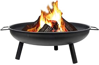 FiNeWaY Stunning Black Round Fire Pit Log Burner Heater Bowl with Legs- For Garden Camping BBQ Picnics Holiday Festivals Beach Patio Outdoor