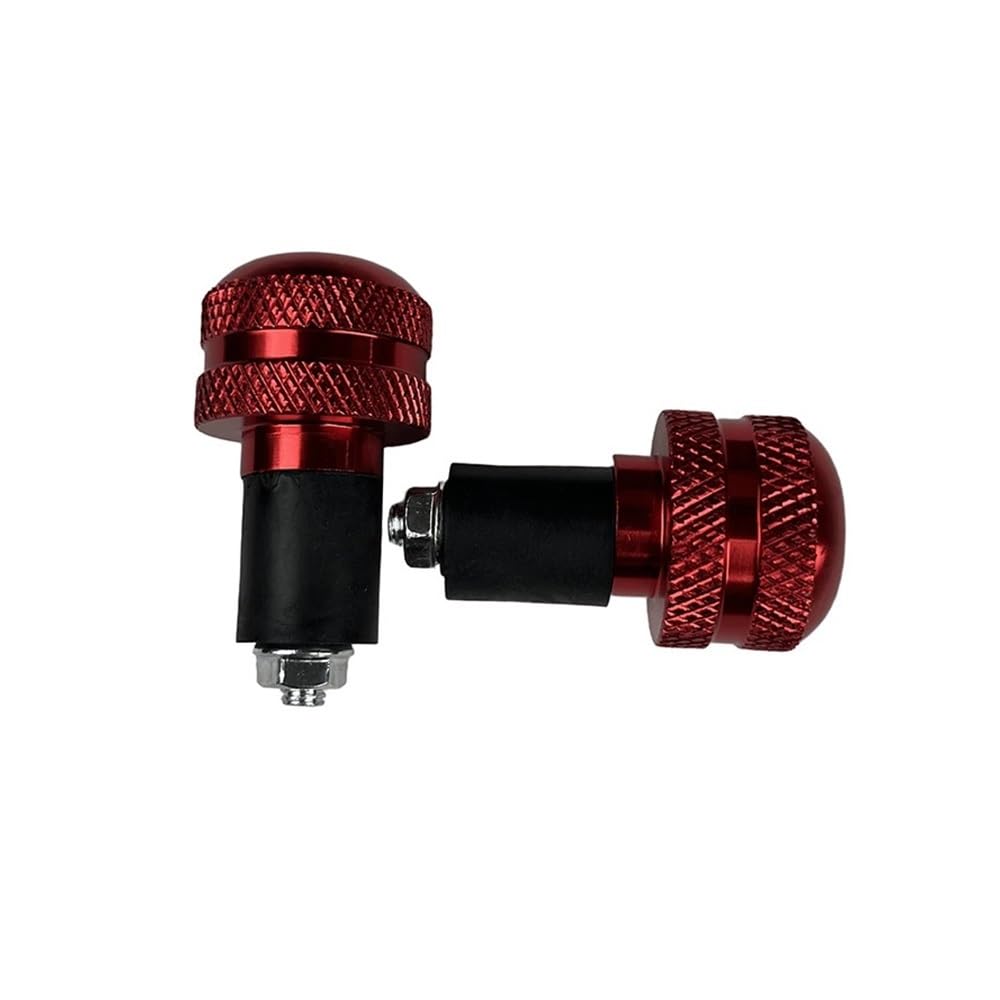 2 tappi terminali per manubrio antivibrazioni per moto da 7/8" 22 mm, neri/rossi(Black)