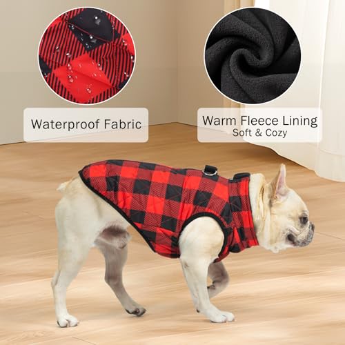 Image of SCENEREAL Dog Winter Coat with Built-in Harness for Small & Medium Dogs
