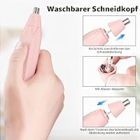 Nasenhaartrimmer, Wiederaufladbar Nasenhaarschneider 2 in 1 Set,Ohrhaarschneider mit Doppelschneideklingen Professioneller schmerzfreier Augenbrauen und esichtshaartrimmer O01 – Ansicht 4