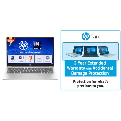 Image of HP 14, Intel Core Ultra 5 125H (24GB DDR5, 1TB SSD), Micro-Edge, Anti-Glare, FHD, 14'' /35.6cm, Win11, M365* Office24, Si Care Pack 2 Years Additional Warranty with Onsite Support