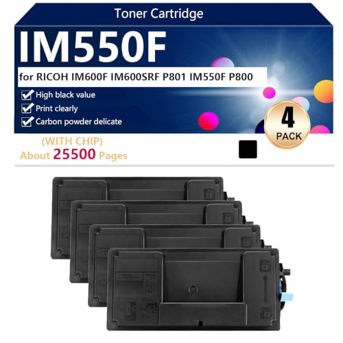 Toner IM550F pour Ricoh IM600F P800, pack 4 cartouches pour imprimer de gros volumes