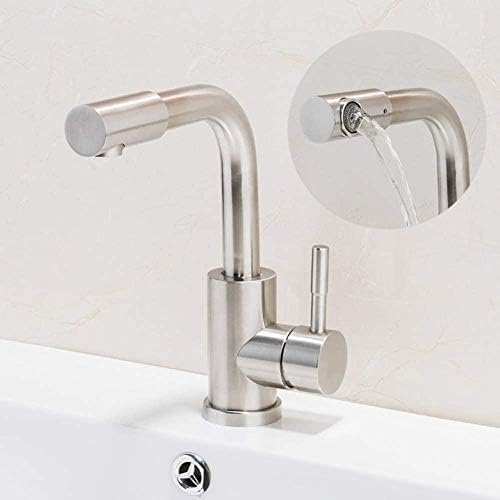 Mitigeur de lavabo en acier inoxydable 304 brossé contre les fuites et le calcaire de l'évier