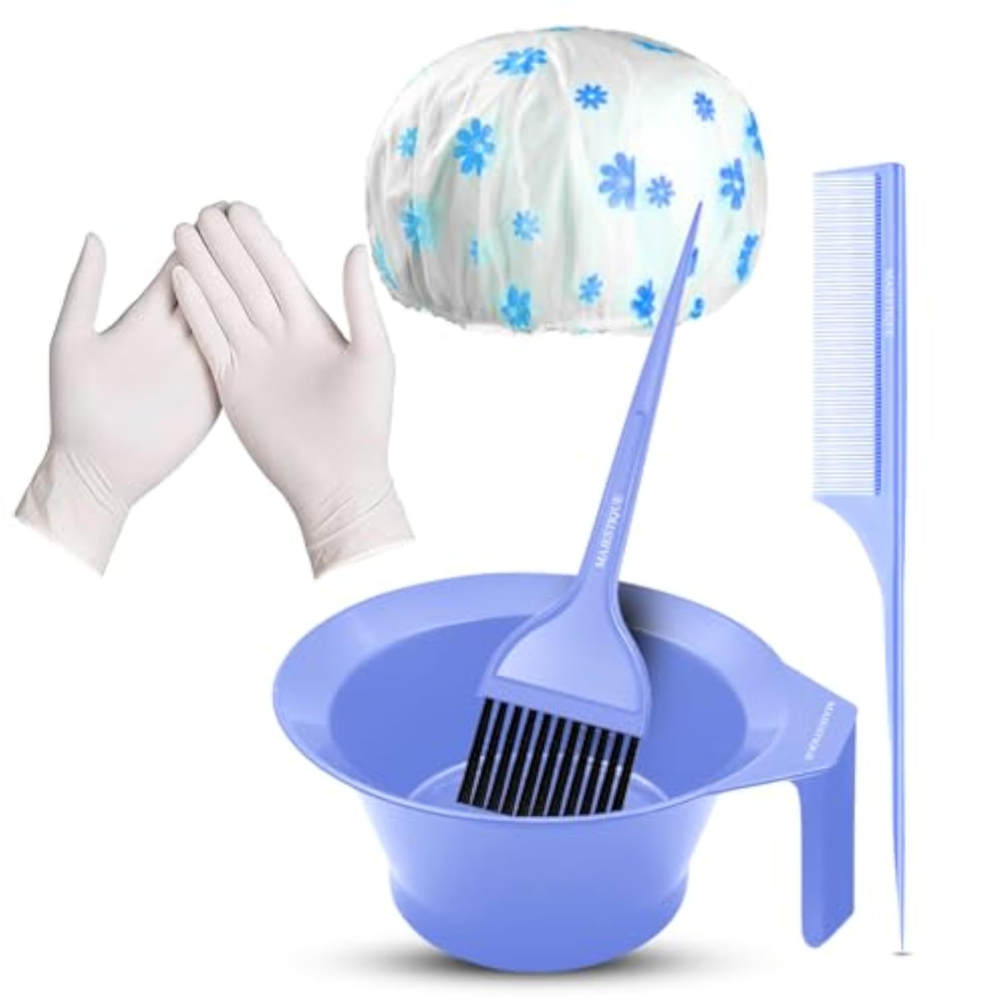 Hair Coloring Dyeing Kit with Brush, Comb, Bowl, Gloves, and Cape