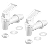 LifCratms 2Pcs BPA-Free Replacement Cooler Faucet, White Plastic Water Spigot Spout Water Dispenser Tap Set, Reusable Water Crock Tap Water Beverage Lever Pour Dispenser Valve