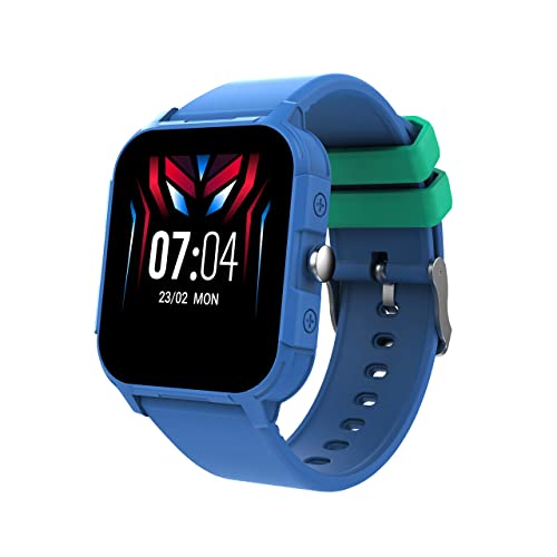 URBAN Fab Kids Smart Watch with HD Display Inbuilt Games Alarms Reminder Activities Tracking Sleep Heart Rate Monitoring IP68 Waterproof Watch Parental Control 100+ Watch Faces 60+ Sports Mode (Blue)
