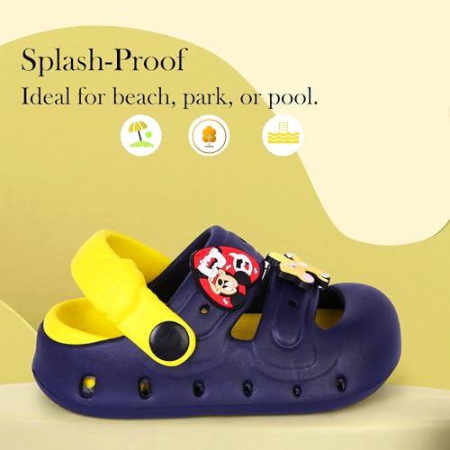 Image of GLJ Kids Comfort Clogs Sandals For Boy And Girl, 1 to 4 Years, Two-Strap Design, Easy To Wear Slip On, Dust and Waterproof, 7101