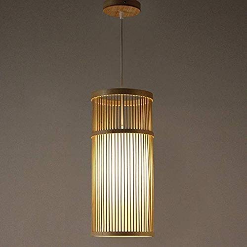 Lámpara de techo de madera E27 con altura ajustable para comedor 6