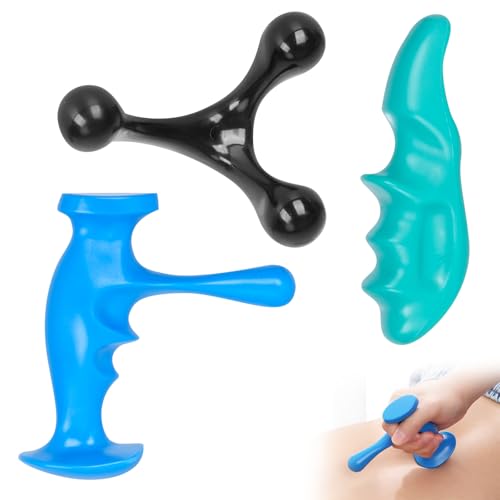 Triggerpunkt Massagegerät Massage Set 3 Stück, Daumenschoner Massagegerät, Triggerpunkt Drücker für Nacken Rücken Arme und Beine, Massage Tool für gezielte Muskelentspannung