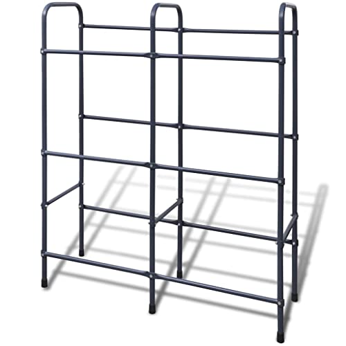 vidaXL Steel Shelf for Crates, Dark Grey