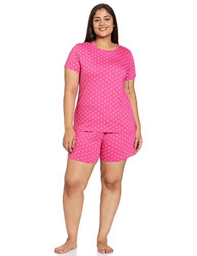 Image of Amazon Brand - Symbol Women's Cotton Regular Fit T-Shirt and Shorts Night Suit (Night Wear | Co-ord Set | Lounge Wear Set) (Available in Plus Sizes)