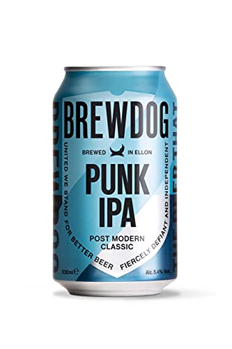 BrewDog - Punk IPA 5.4% - Cerveza Vegana - 330ml x 24 latas - 6 x 4 Pack