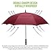 BAGAIL Golf Umbrella Large Oversize Double Canopy Vented Automatic Open Stick Umbrellas for Men and Women (Red, 68 in)