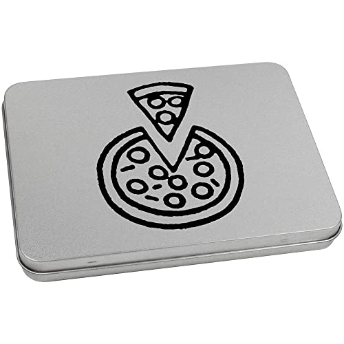 Azeeda 170mm 'Sliced Pizza' Metal Hinged Tin/Storage Box (TT00173145)