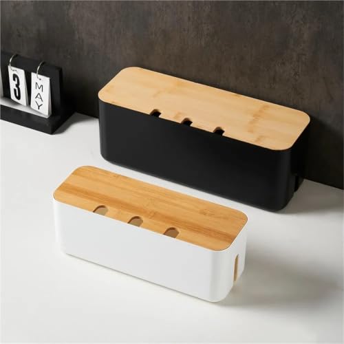 Boîte de gestion câbles design noir mat pour protection esthétique des multiprises - 3