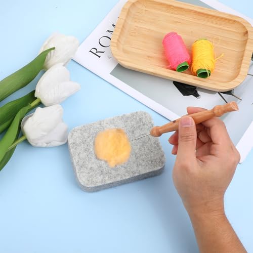Image of Wool Needle Felting Pad, Grey Sponge Needle Felting Pad, Thick and Firm Needle Felting Base for Precision Felting Projects and Any Wool Felting Makeing