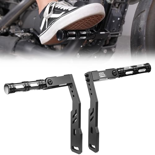 KEMIMOTO Folding Motorcycle Highway Pegs Adjustable 4 Heights Foot Pegs Mount Kit Compatible with Sportster 883 1200 Iron 883 Models with Mid-Controls Foldable Footrests Pedals Footpegs