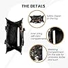 Signare Tapestry Shoulder Bag Shopping Bag for Women with Garden Flower and Creatures (Morning Garden Black) #4