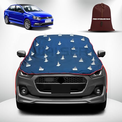 Image of WALSER Spike Car Cover for Volkswagen Ameo | Anti-Climb Nail Guard for Dogs & Monkeys | Protects Bonnet, Roof & Dicky | UV, Dust & Snow Protection | Spike Cover with 4 Adjustable Hook