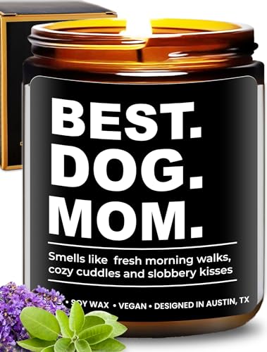Funny Best Dog Mom Candle Dog Mom Gifts for Women Pet Lovers Gifts to Her Presents for Pet Lovers Women Unique for Birthday Ideal Mothers Day Gift Christmas Gift-Ready