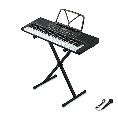 RizKiz 61鍵 電子キーボード 本体 スタンド付き Amazon | RiZKiZ 電子キーボード スリムタイプ 【61鍵盤