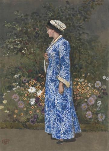 Tableaux Graffiti Art Mural d'une Femme en Kimono Walter Crane Moderne Impression 60x90cm