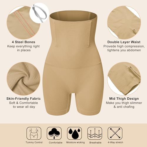 Image of Lelinta Shapewear Shorts Women Tummy Control High Waist Body Shaper | Compression Thigh Slimmer Butt Lifter Panties