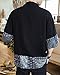 Ambcol Men's Japanese Kimono Cardigan Loose Cotton Linen 3/4 Sleeve Open Front Casual Summer Shirt Jackets Black XX-Large