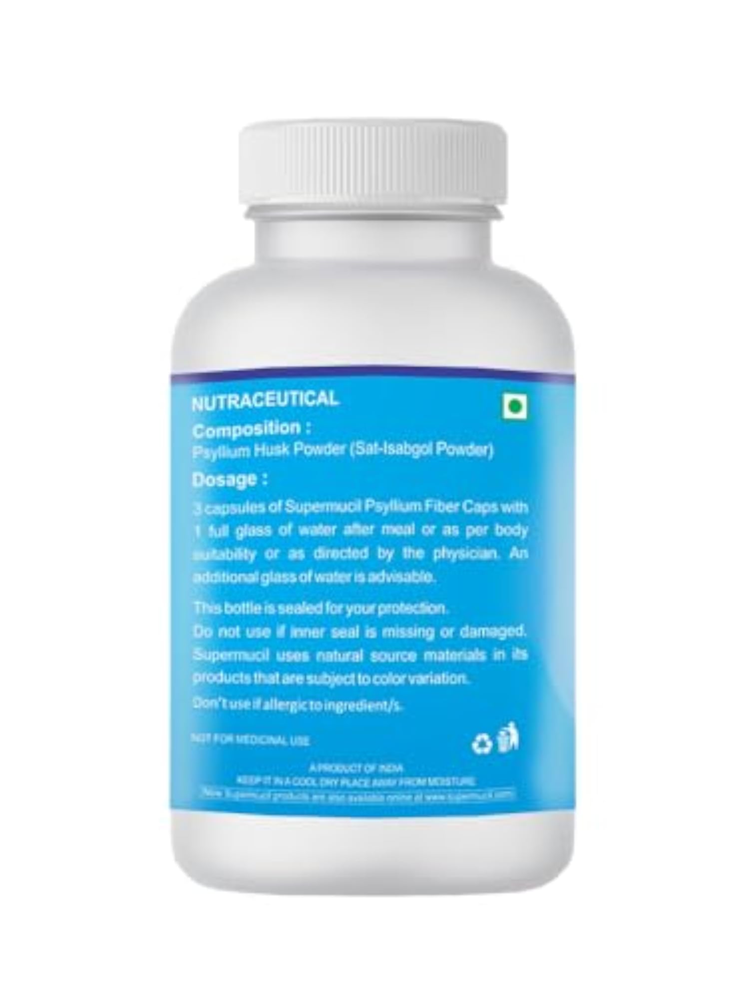 SUPERMUCIL Psyllium Capsules, 360 Capsules Pack