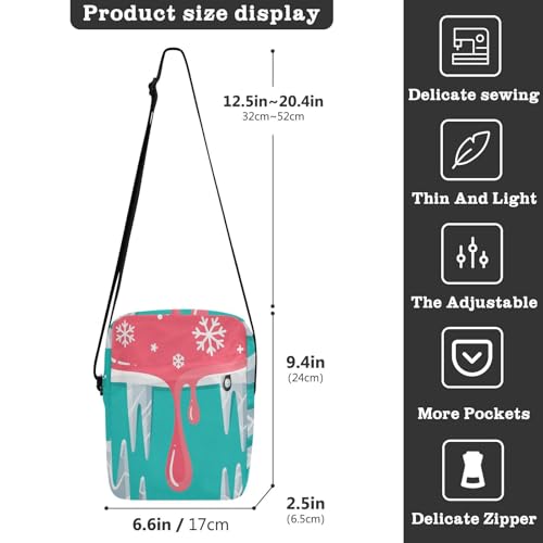 Graffiti Art Snowflakes mens messenger bag crossbody mens crossbody bag Purse Bag Adjustable Strap for School Casual3