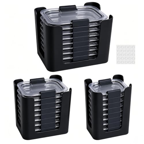 CBJHPZ Food Container Lid Organizer for Rubbermaid Brilliance Snap-on Lids | Sizes for tiny (0.5 cup), small (1.3 cup), and medium (3.2 & 4.7 cup) lids, Easy to clean, No assembly required - image 1