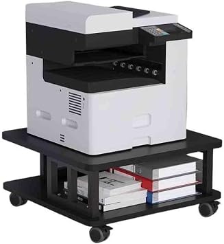 Printer Stand Floor Standing Movable Large Printing Copier Rack Base Office Desk Printer Storage Bracket Printer TableBlack