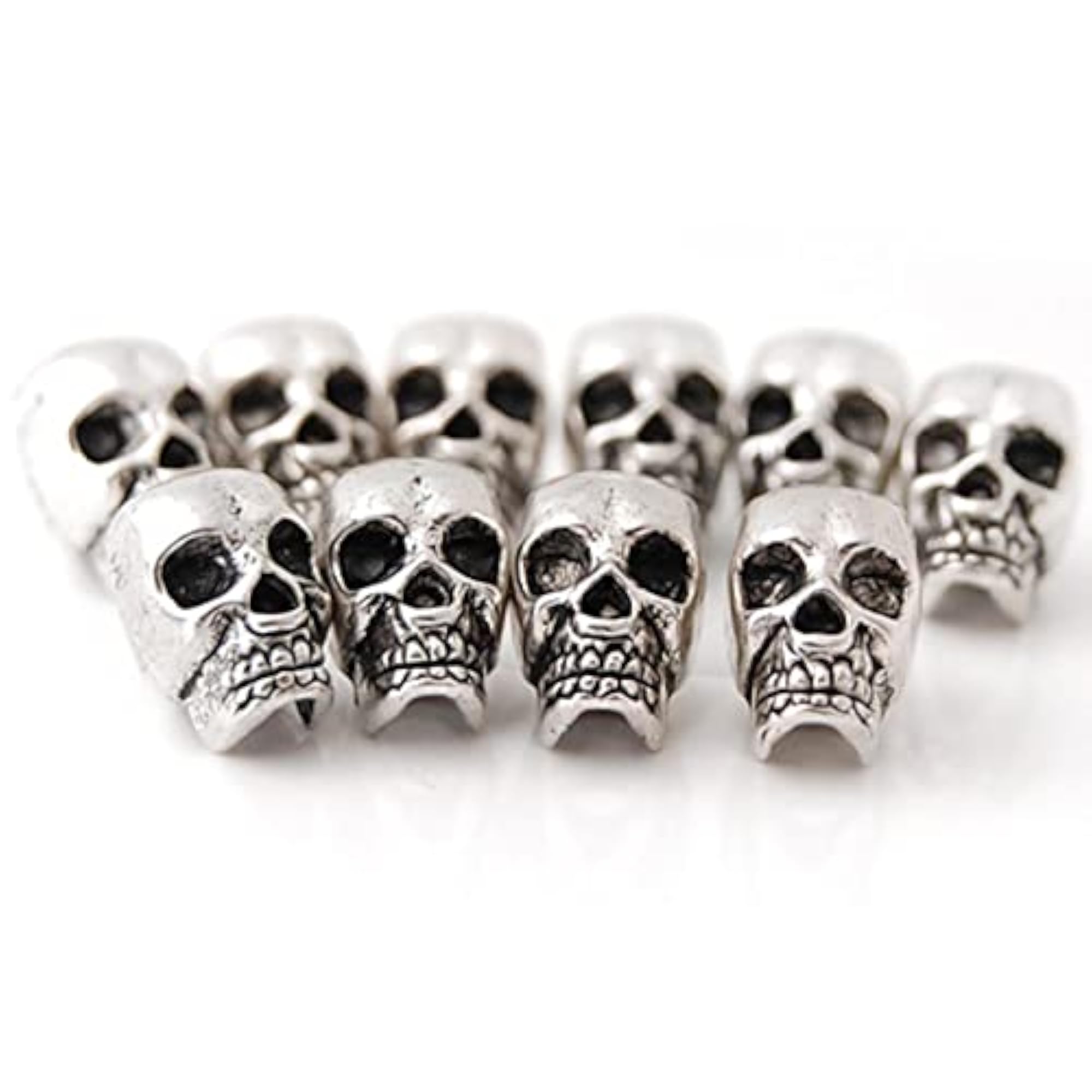 Tibet Silver Skull Spacer Beads DIY Accessories, 10 Pieces