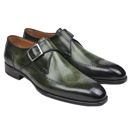 Casual Business Chaussures British Style Men's Trend Pointed Toe Brogues Shoes Men Wedding Leather Dress Shoes Single Buckle Slip On Moccasins - Main Image