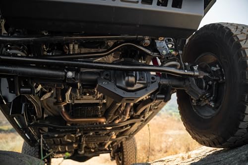 Image of DV8 Front Skid Plate for 2018-26 Jeep Wrangler JL & 2020-26 Gladiator JT | Differential Protection, Protects the Front Differential & Pinion, 5mm Steel Construction, Fully Bolt-On, Powder Coated Black