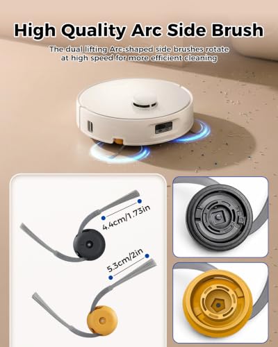Image of Yivy 24 Pack Qrevo Curv 2 Flow Replacement Parts for Roborock Qrevo Curv 2 Flow Robot Vacuum,Qrevo Curv 2 Flow Accessories kit:2 Roller Mops 2 Main Brushes 4 Filters 6 Dust Bags 8 Side Brushes