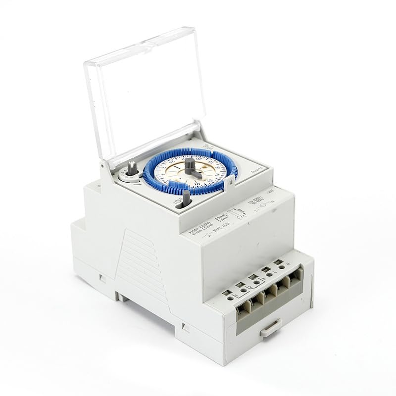 SUL181d 110-230VAC Analog 24 Hours 15 Minutes Interval Mechanical Timer Rail Clock for Pump
