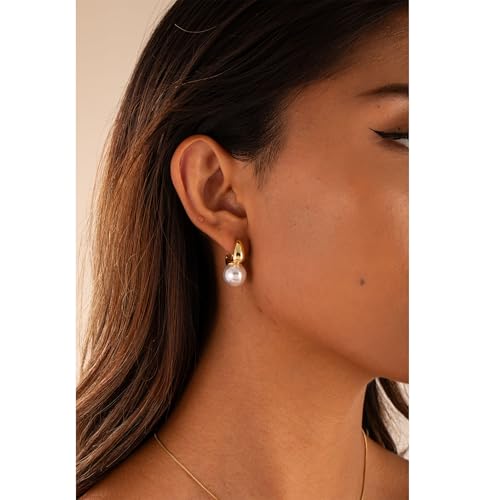 CHESKY Pearl Earrings for Women, Dainty 14K Gold Plated/Silver Plated Drop Quality Handpicked AAA+ Freshwater Cultured Round Pearls Dangle Earrings Wedding Jewelry for Women Gifts2