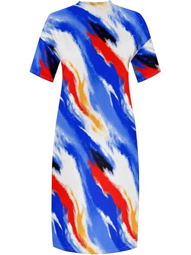 Image of PinkPatty Women's Plus Size Short Sleeve Maxi Dress Casual Loose V Neck Long Dress with Pockets